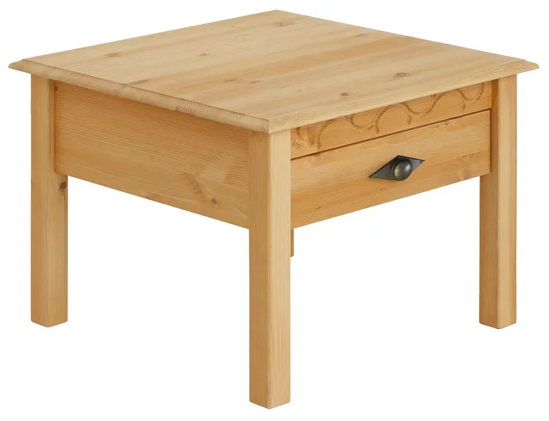 OTTO home Couchtisch Laura (Couchtisch, Wohnzimmertisch, OTTOs Choice), 60/60 cm, mit einer Schublade, zusätzlicher Stauraum, Beige, – Produktbild 3 von 5