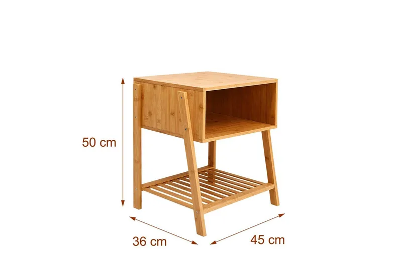RELAXDAYS RELAXDAYS Nachttisch Bambus (1-St), Braun, – Produktbild 4 von 5
