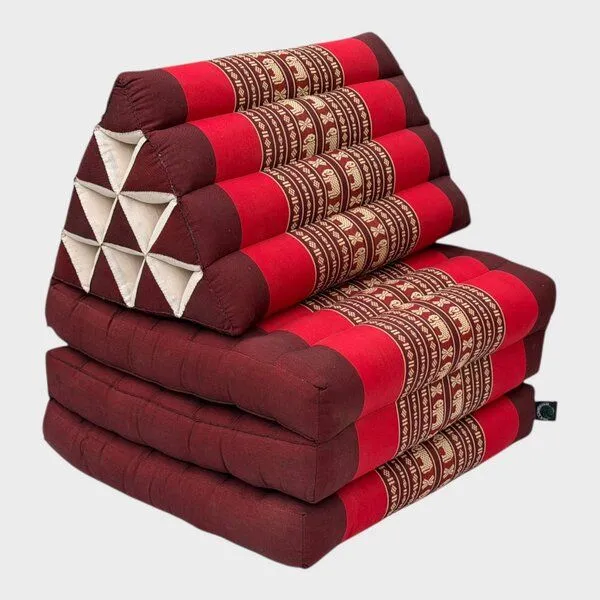Der Lindwurm Der Lindwurm Thai Yogamatte- Dreieckskissen mit Kapokfüllung, Rot/weinrot, – Produktbild 2 von 3