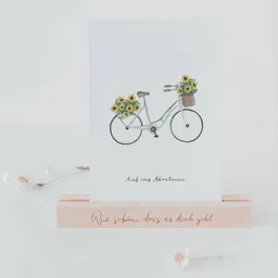 Eulenschnitt Eulenschnitt Postkarte Blumenfahrrad – Produktbild 1 von 1