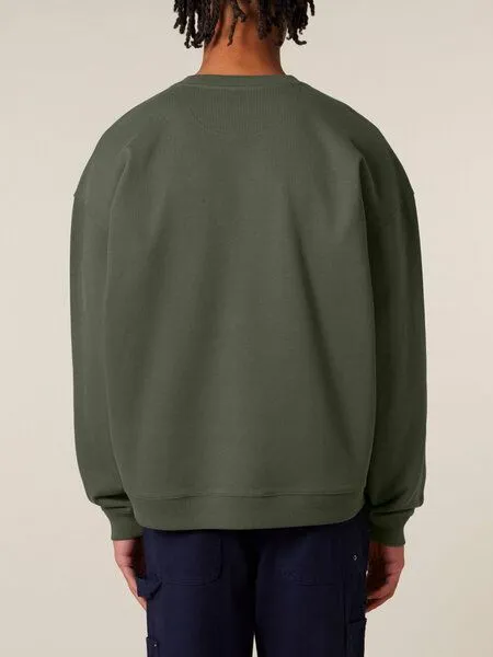 Human Family Human Family Bio Unisex oversize Sweatshirt - "Mountain Silhouette", Khaki, – Produktbild 3 von 4