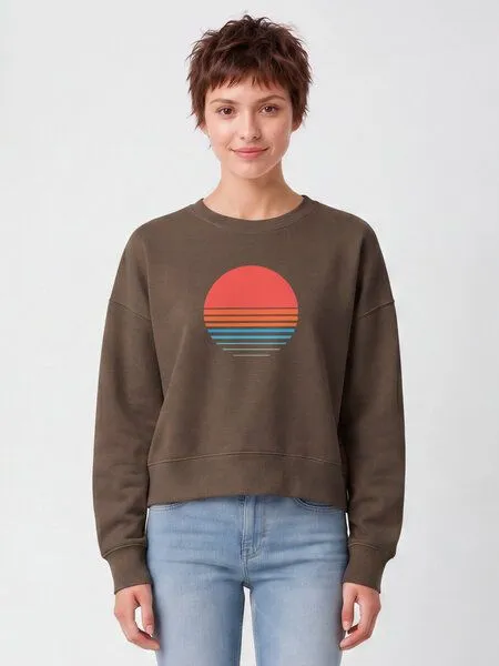 watapparel watapparel Sweatshirt Frauen Abstract 03, Mocha, – Produktbild 2 von 2