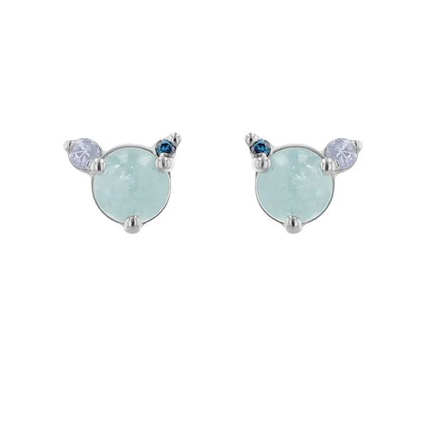 Eppi Eppi Ohrstecker mit Aquamarin, Mondstein und blauem Diamanten Turgay, Weiss, – Produktbild 2 von 2