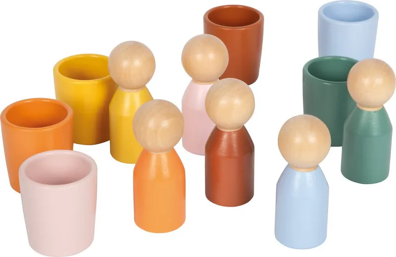 small foot small foot Steckspielzeug Sortierbecher Montessori mit Figuren, Bunt, – Produktbild 3 von 5