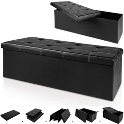Casaria® Casaria Deuba Sitzbank/Sitztruhe schwarz – Produktbild 1 von 1