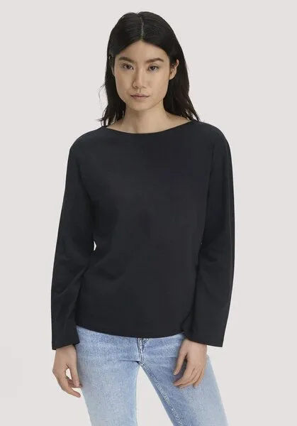 hessnatur hessnatur Heavy Jersey Longsleeve Relaxed aus reiner Bio-Baumwolle, Schwarz, – Produktbild 1 von 4
