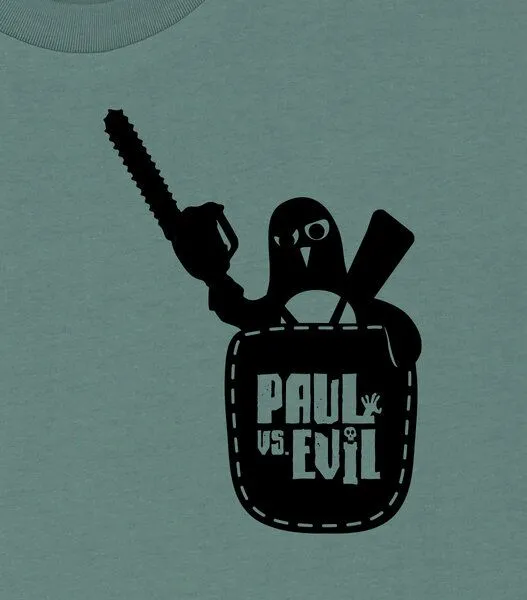 päfjes päfjes Pinguin Paul vs. Evil - Fair Wear Männer Bio T-Shirt, Grün (green bay), – Produktbild 3 von 4