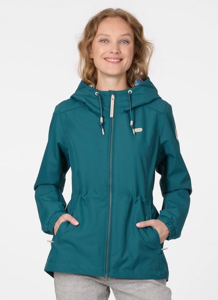 ragwear ragwear Parka DANKKA Mit Kordelzug, geblümtem Futter und reflektierenden Kordeln, Grün, – Produktbild 1 von 5