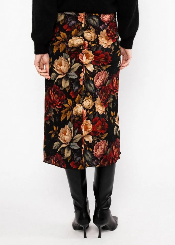 blutsgeschwister blutsgeschwister A-Linien-Rock - Femininer Meshrock mit Raffungen und Futter für Damen, Schwarz, – Produktbild 3 von 5