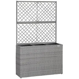 Casaria® Casaria Casaria Polyrattan Blumenkasten mit Rankgitter Grau – Produktbild 1 von 1
