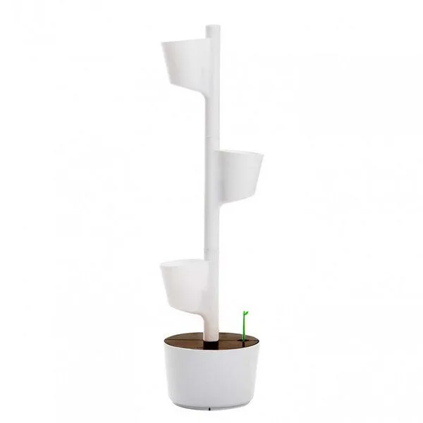 CitySens CitySens Vertikaler Blumentopf mit 3 luftreinigenden Pflanzen, Weiss, – Produktbild 2 von 4