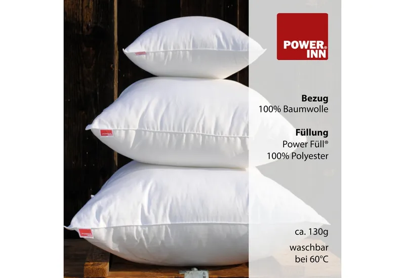 POWER INN Kissenfüllung POWER INN Innenkissen Baumwolle, 30 x 30 cm, Kisseninlett, Waschbar, Weiß, – Produktbild 3 von 5