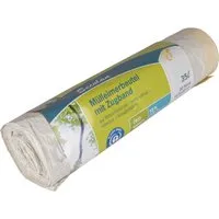 Secolan Secolan Mülleimerbeutel mit Zugband 35 Liter, 20 Stück, 28 µ, weiß – Produktbild 1 von 1