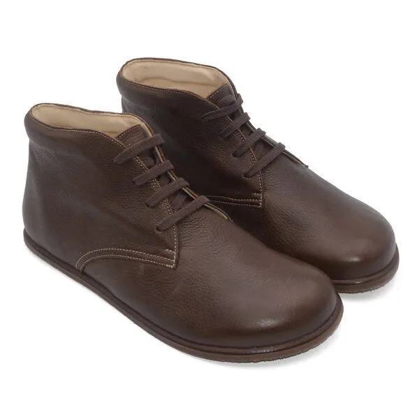 Pololo Pololo knöchelhoher Barfußschuh Dublin, pflanzlich gegerbtes Leder, Braun, – Produktbild 1 von 4
