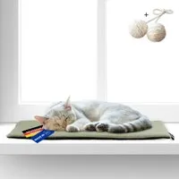 Rohrschneider Rohrschneider ® Selbstwärmende Katzendecke, Fensterliege mit rutschfester Unterlage hellgrün 60 cm, 2 cm, 29 cm – Produktbild 1 von 1