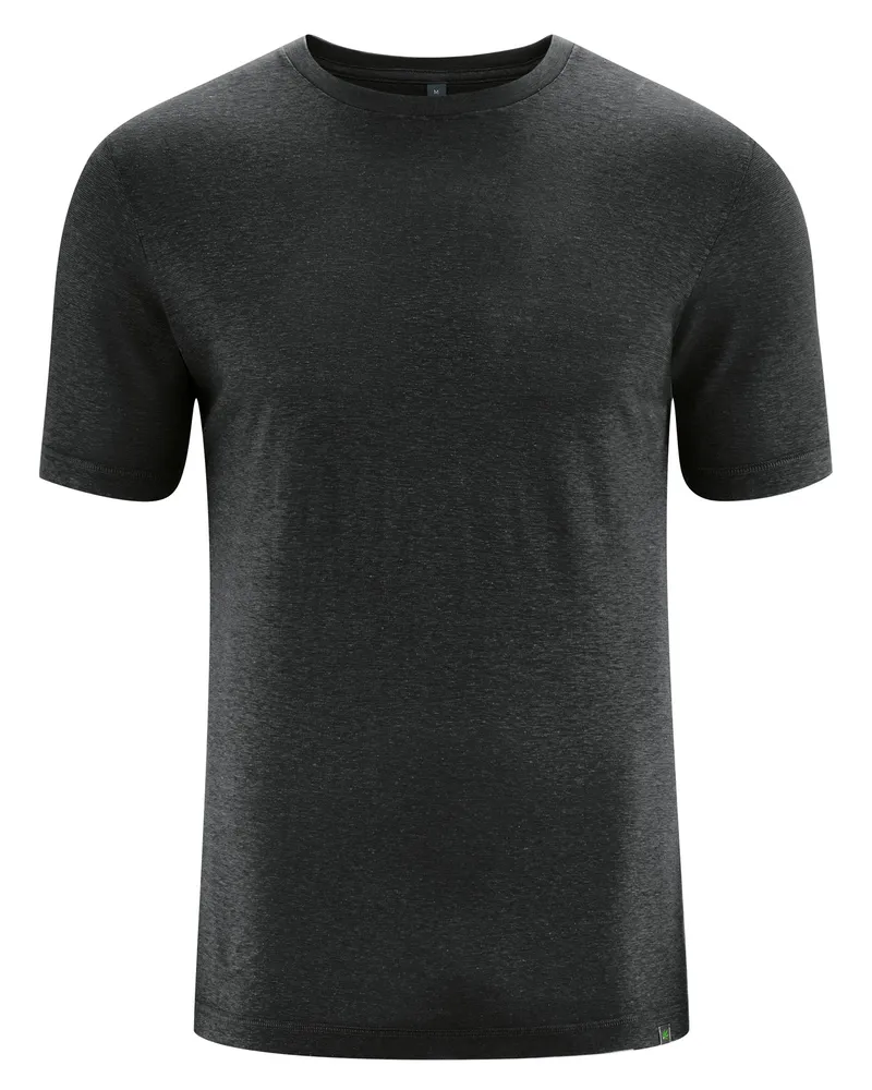 HempAge Hempage Herren vegan T-Shirt Slim Fit Schwarz, Schwarz, – Produktbild 4 von 4