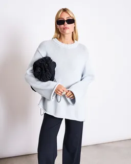 JAN N JUNE JAN 'N JUNE Damen vegan Pullover Sona Eisblau – Produktbild 1 von 1