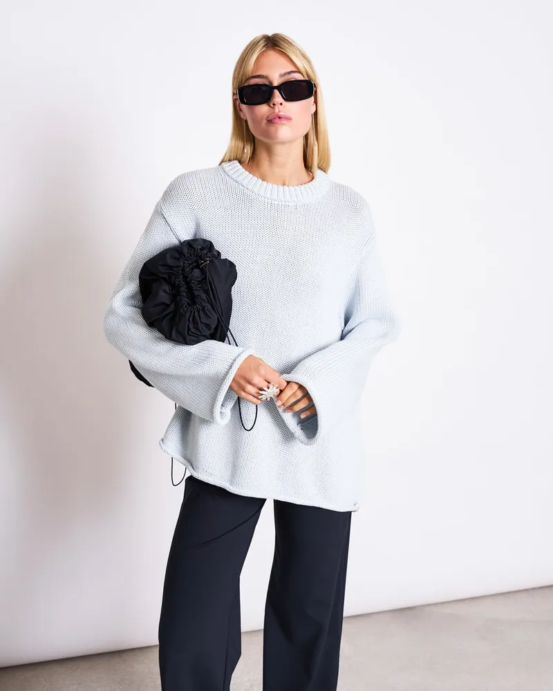 JAN N JUNE JAN 'N JUNE Damen vegan Pullover Sona Eisblau, Extra hellblau, – Produktbild 1 von 2