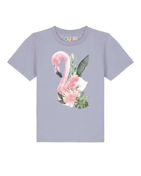 watabout.kids watabout.kids T-Shirt Kinder Flamingo mit Blumen, Lavender, – Produktbild 1 von 2