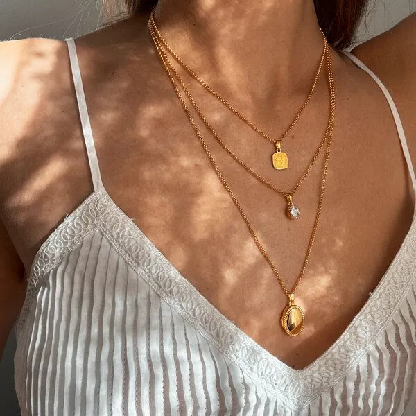 MOANINA MOANINA Kette Coin Aya - 925 Silber/18k Gold Vermeil - 3 Längen, Rose, – Produktbild 3 von 4