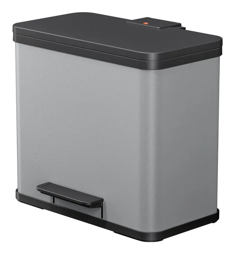 Hailo Hailo Abfall-Treteimer "ProfiLine Solid Öko Trio Plus L" 3 x 9 l silber – Produktbild 3 von 7
