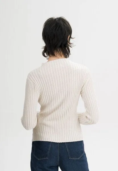 MELA MELA Strickpullover Style NAMARI aus 100% Bio-Baumwolle, Cream melange, – Produktbild 3 von 5