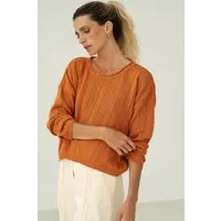 N z Näz Damen vegan Pullover Sofie Orange, Dunkelorange, – Produktbild 1 von 1