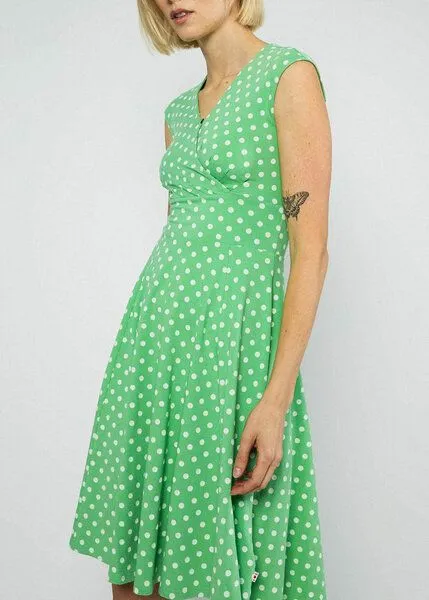 blutsgeschwister Blutsgeschwister "Shalala Tralala in Love" Kleid aus Biobaumwolle, Favourite green dot (grün), – Produktbild 1 von 4