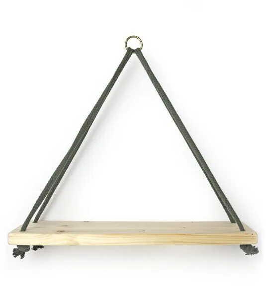Gary Mash GARY MASH Wandregal Triangle mit Baumwollkordel, Moosgrün (grün), – Produktbild 1 von 3