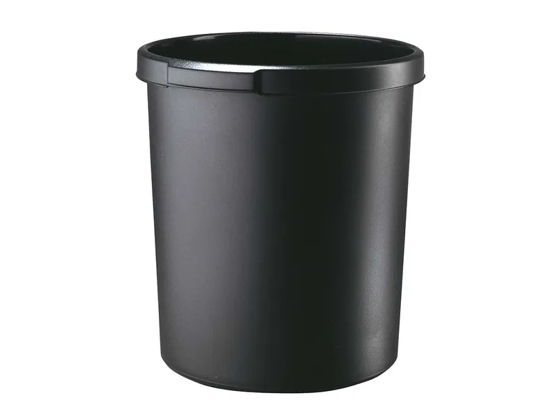 HAN HAN Papierkorb aus Recyclingkunststoff, 30 l, 40 x Ø 36 cm, Schwarz, – Produktbild 2 von 3