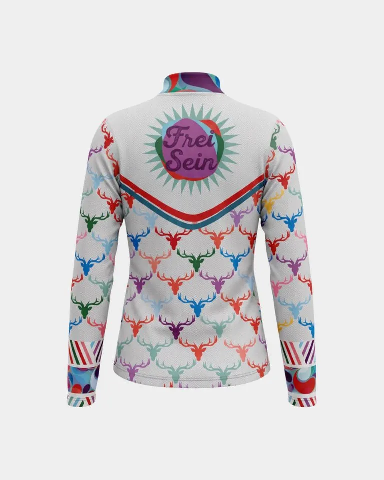 Freisein Project Funktionsshirt HappyDeers Wärmendes Funktionsshirt mit Geweih-Alloverprint und Stehkragen – Produktbild 2 von 5