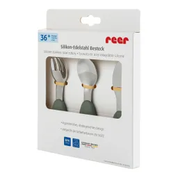 reer reer Silikon-Edelstahl Besteck 3-teilig Gabel, Löffel, Messer – Produktbild 1 von 1