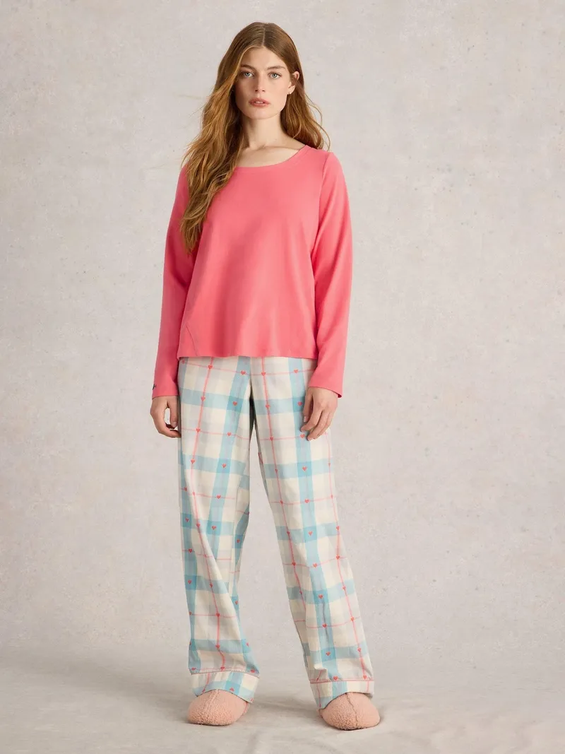 White Stuff Pyjamatop Eva aus Jersey - L, Leuchtend rosa, – Produktbild 2 von 4
