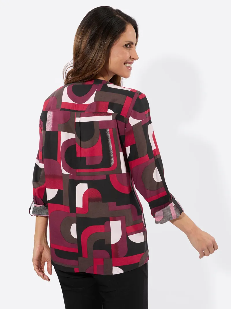 Witt Schlupf-Bluse, Bordeaux-schoko-bedruckt, – Produktbild 1 von 2
