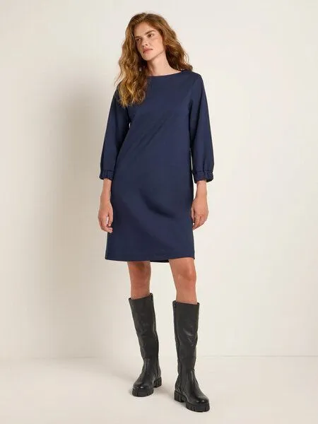 LANIUS LANIUS Kleid aus Bio-Biobaumwolle und reiner Schurwolle, Midnight, – Produktbild 1 von 4