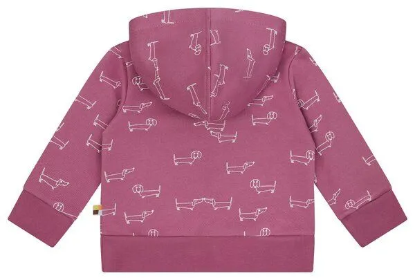loud + proud loud + proud Babys & Kinder Sweatjacke mit Kapuze, GOTS-zertifiziert, Grape(rosa), – Produktbild 2 von 3
