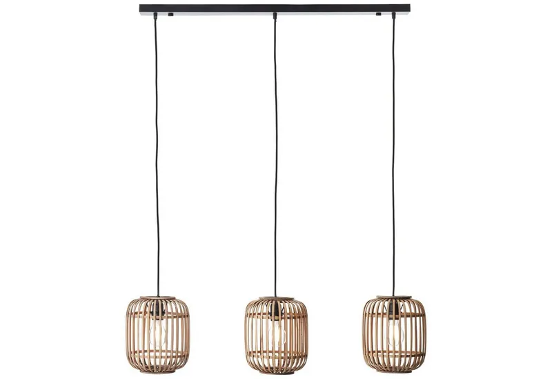 Brilliant Brilliant Pendelleuchte Woodrow, ohne Leuchtmittel, Bambus Lampe, 130 x 105 cm, E27, kürzbar, Braun, – Produktbild 1 von 3
