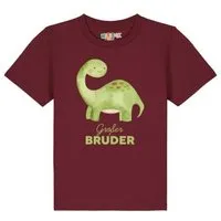 watabout kids watabout.kids T-Shirt Kinder Dinosaurier 04 Großer Bruder, Burgundy, – Produktbild 1 von 1