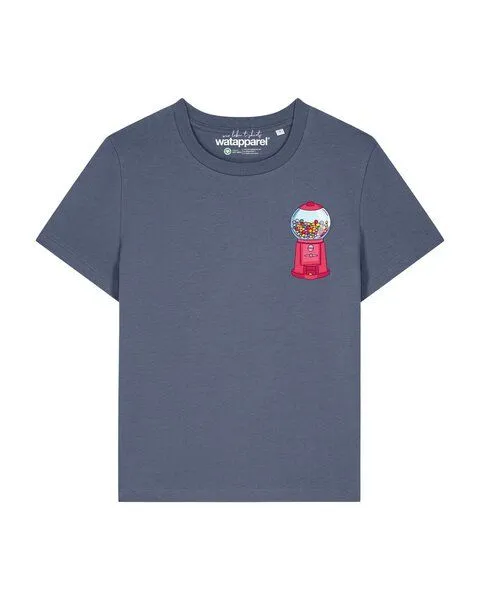 watapparel watapparel T-Shirt Frauen Kaugummiautomat, Blue grey, – Produktbild 1 von 2