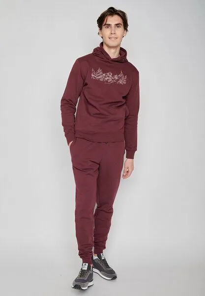 GreenBomb GREENBOMB Nature Goats Family Star - Kuschliger Hoodie aus Bio-Baumwolle / hochwertiger Print / Fair & Vegan, Rot (velvet rain), – Produktbild 4 von 4