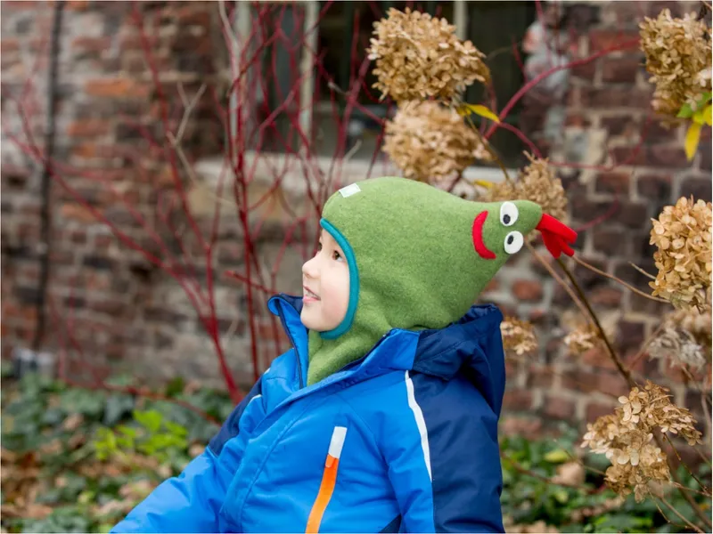 Pickapooh Pickapooh Baby und Kinder Schlupfmütze mit Zipfel Bio-Schurwolle moos Gr.50, Grün, – Produktbild 2 von 2