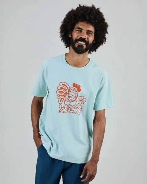 Brava Fabrics Brava Fabrics Asis Percales Kikiriki Oversize T-Shirt Blau – Produktbild 2 von 4