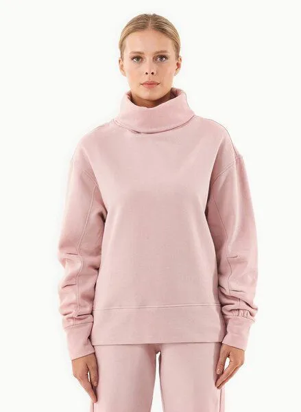 ORGANICATION ORGANICATION Sweatshirt aus Bio-Baumwolle mit Rollkragen, Rosa(dusty pink), – Produktbild 1 von 4