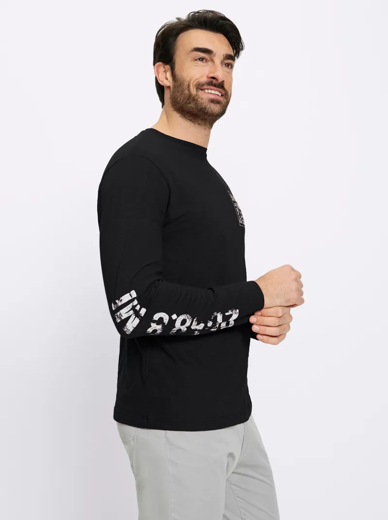 Catamaran Langarmshirt schwarz-bedruckt, Schwarz-bedruckt, – Produktbild 2 von 2