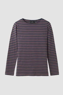 recolution Recolution Damen vegan Langarmshirt Iris Stripes In Dunkeltraube – Produktbild 1 von 1