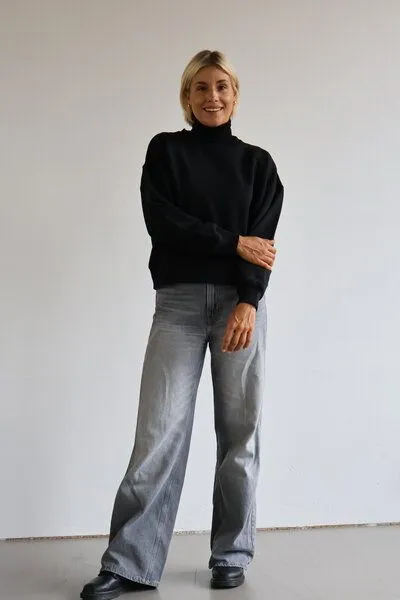 Kultgut Kultgut Goodness Sweater 100% Bio-Baumwolle - Ein schöner Allrounder im Boxistyle, Schwarz, – Produktbild 2 von 4