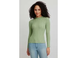 Tranquillo tranquillo Damen-Langarmshirt mit Struktur, jade, Gr. M – Produktbild 1 von 1