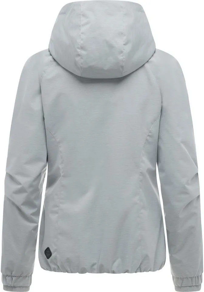 ragwear ragwear Outdoorjacke Dizzie Tech Wasserdichte Damen Übergangsjacke mit großer Kapuze, Grau, – Produktbild 4 von 5