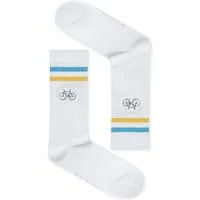 GreenBomb GREENBOMB Bike Loop Tennis Socks - Lässige Socken aus Bio-Baumwoll Mix / hochwertiger Print / Fair & Vegan, Weiß (weiß), – Produktbild 1 von 1
