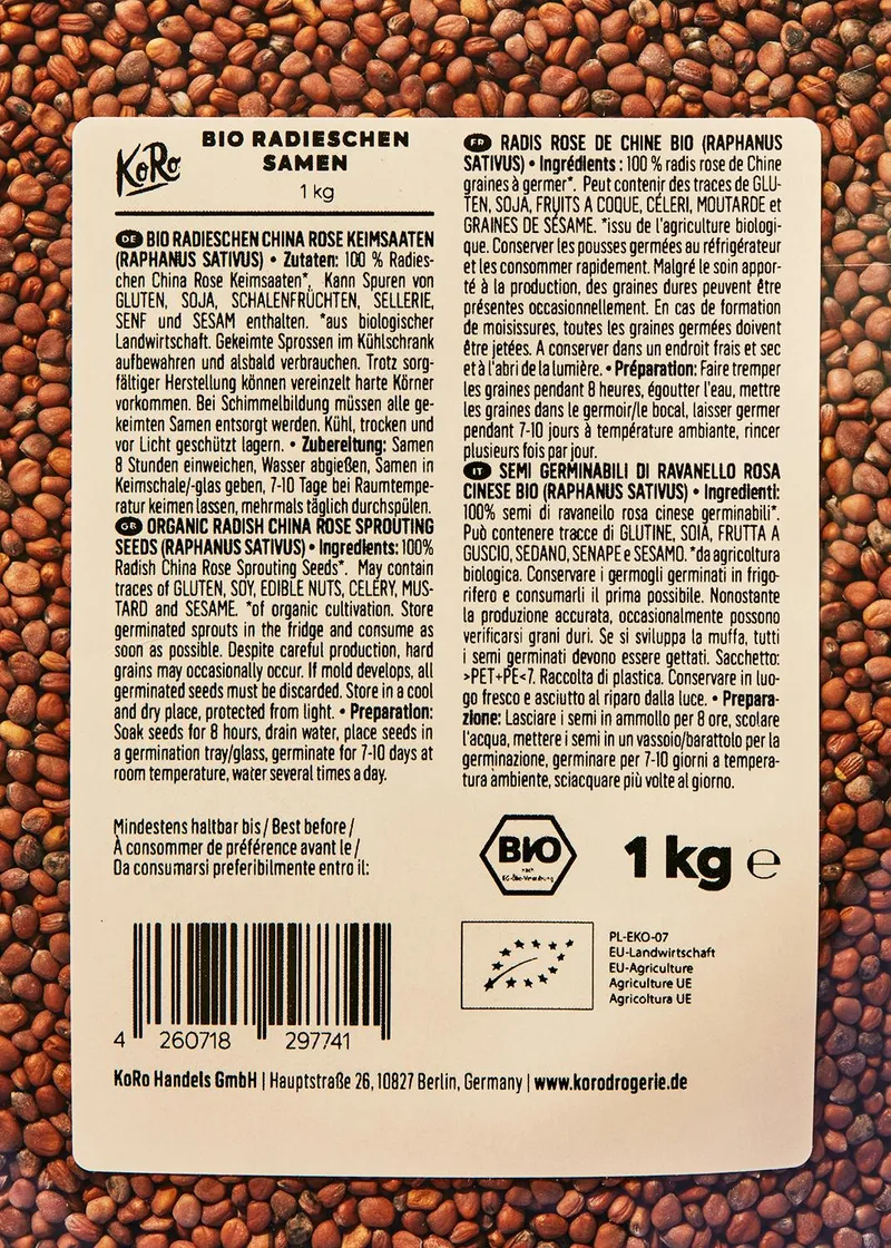 KoRo Bio Radieschen Samen 1 kg – Produktbild 4 von 5